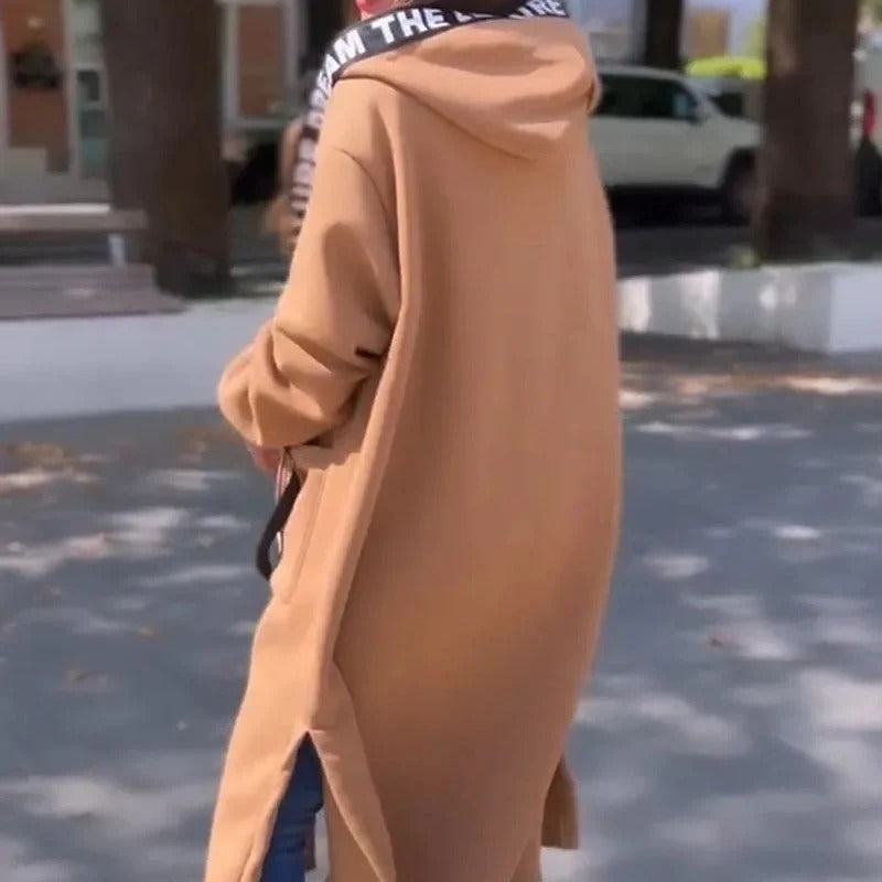 Abrigo oversize con capucha para mujer