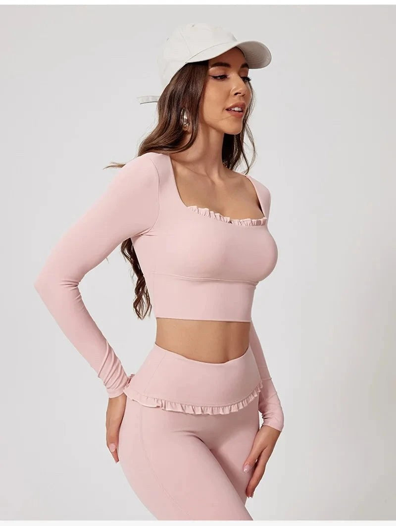 Top de manga larga con volantes "Frill"