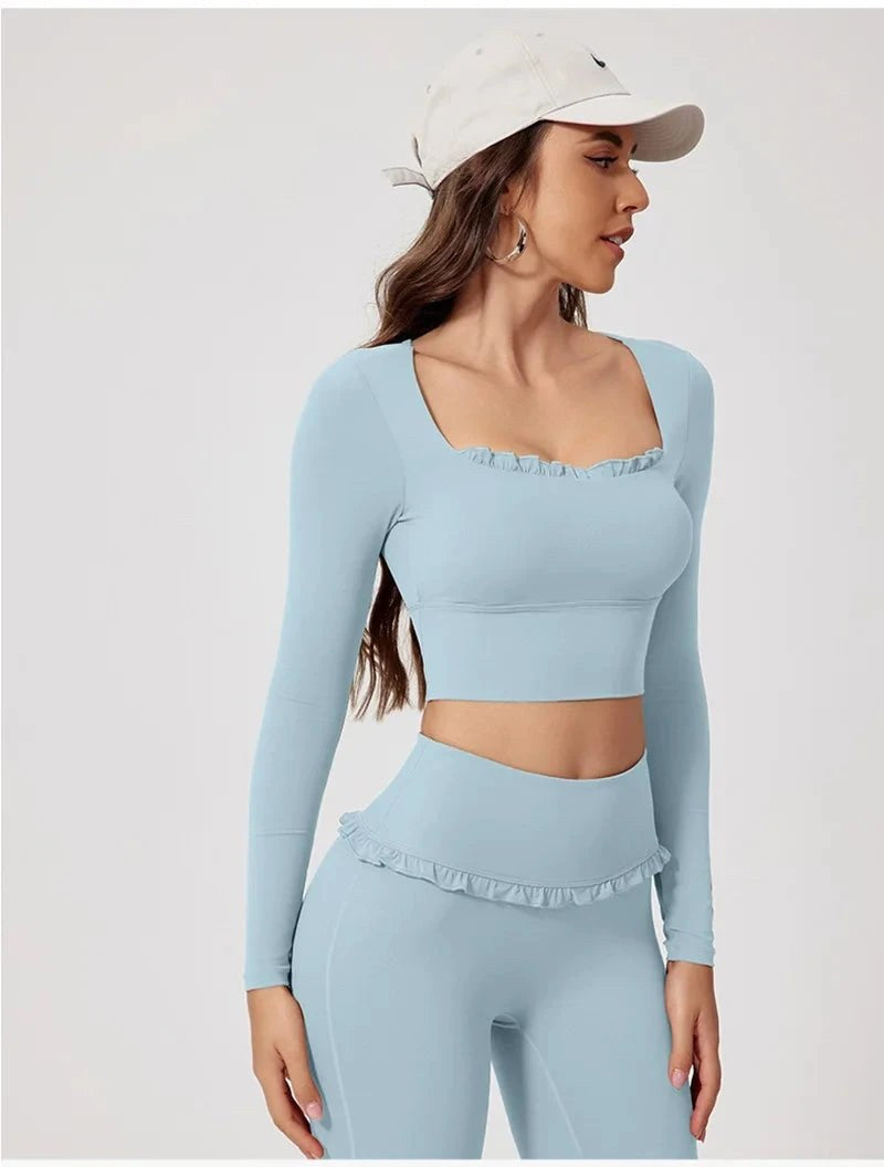 Top de manga larga con volantes "Frill"